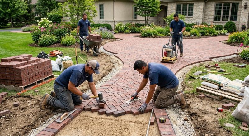 Brick Hardscape Installation in Warwick, RI