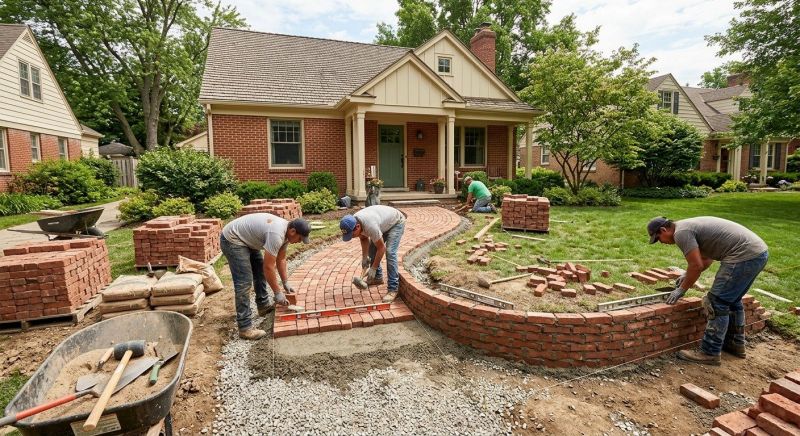 Brick Landscaping Installation in West Hartford, CT