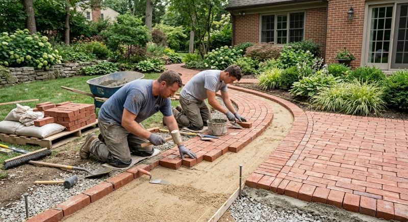 Brick Hardscape Installation in Worcester, MA
