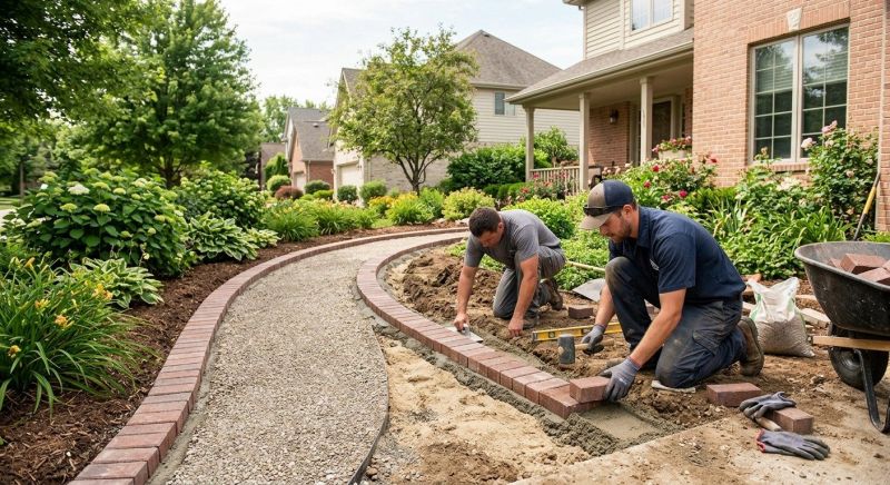 Brick Landscaping Installation in Worcester, MA