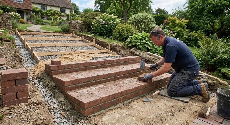 Brick Stairs Installation in Worcester, MA