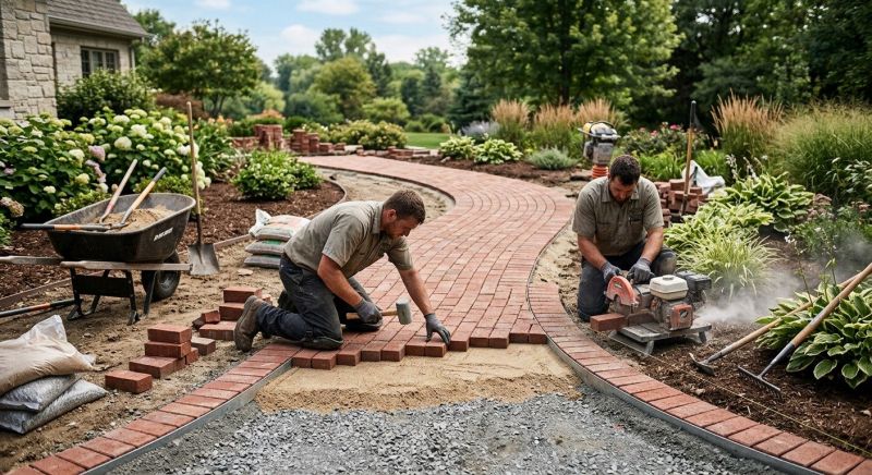 Brick Walkway Installation in Fairfield County, CT