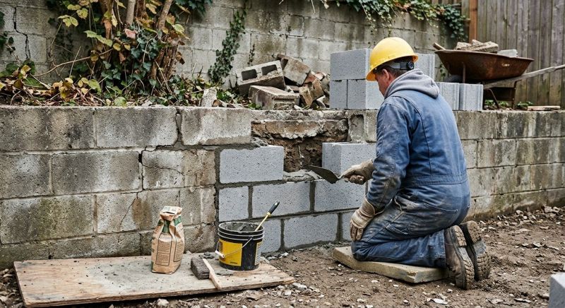 Concrete Block Wall Repair in Cleveland, OH