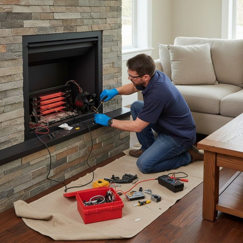 Ventless Fireplace Installation detail